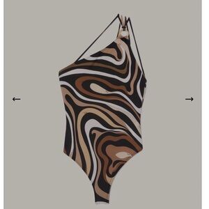 Emilio Pucci Brown and Black Swirl One Piece